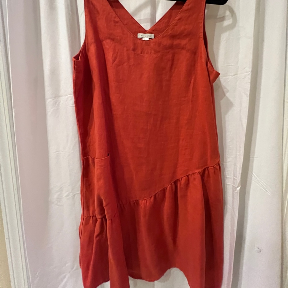 Garnet Hill size 12 Linen v neck dress